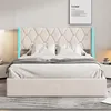 A bed with a tufted headboard and LED lighting. Produktbild-Vorschau
