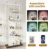 Witryna szklana – szafka z listwą LED – 5 półek – 2 drzwi – Podgląd zdjęcia produktu 3