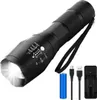 2x LED Taschenlampe Polizei Lampe wiederaufladbar Zoom Produktbild-Vorschau 2