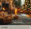 A festive Christmas scene with presents in the foreground and a decorated Christmas tree and fireplace in the background. Náhled obrázku produktu