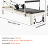 A pilates reformer machine with dimensions and model number indicated. Podgląd zdjęcia produktu