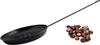 A chestnut roasting pan and a pile of chestnuts on a white background. Produktbild-Vorschau
