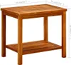 A wooden side table with a slatted top and a lower shelf, shown against a white background with dimensions indicated. Náhled obrázku produktu