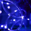 A close-up of blue LED rope lights coiled and illuminated. Náhľad obrázku produktu