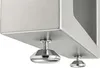 A close-up view of the bottom of a metal bank frame with adjustable feet. Produktbild-Vorschau