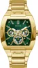 A close-up studio shot of a gold and green Guess watch. Produktbild-Vorschau