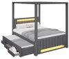 140x200 cm großes Polster-Himmelbett mit Ausziehbett und Produktbild-Vorschau 4