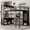 Merax Hochbett Etagenbett140x200 cm mit Kleiderschrank und Produktbild-Vorschau 3