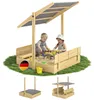 SPIELWERK® Bac à sable en bois TONI 120x120cm tapis de sol Voir les images du produit 1