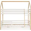 A bunk bed with a house-like frame, a ladder, and drawers underneath, shown against a white background. Náhled obrázku produktu