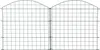 Two arched metal fence elements joined together, forming a larger fence section. Produktbild-Vorschau
