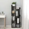 A black bookshelf filled with books and a plant is shown next to a white desk. Náhľad obrázku produktu