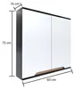 Szafka z lustrem czarna 60 x 16 x 75 cm czarny/dąb Podgląd zdjęcia produktu 1