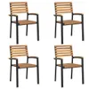 Four identical stackable garden chairs arranged in a 2x2 grid on a white background. Produktbild-Vorschau