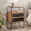 Nachttisch Boxspringbett Massivholz Steinoptik 40x60x30 cm Produktbild-Vorschau 1