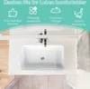 A bathroom sink with promotional text and icons above it. Náhled obrázku produktu