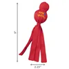 A red Kong Wubba dog toy with a blue dot and yellow text on a white background. Dimensions are indicated by measurement lines. Podgląd zdjęcia produktu