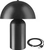 A black mushroom-shaped table lamp with a USB charging cable. Náhled obrázku produktu