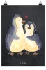 Mr. & Mrs. Panda Bild Pinguin umarmen DIN A1 - Kreidetafel Produktbild-Vorschau 1