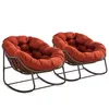 LVHOM Schaukelsessel Garten mit Kissen, 2 Stk. Rattanstühle Produktbild-Vorschau 1