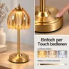 Akku-Tischlampe mit bernsteinfarbenem Glasschirm, Produktbild-Vorschau 2