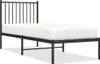 vidaXL Postel s čelem kovová černá 80x200 cm Náhled obrázku produktu 1