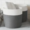 vidaXL Aufbewahrungskörbe 2 Stk. Grau und Weiß Ø28x28 cm Produktbild-Vorschau 2