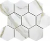 Mosaik Fliese Keramik weiß Hexagon Calacatta Wandfliesen Produktbild-Vorschau 1