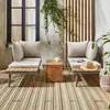 Salotto da giardino in alluminio e acacia,  4 posti, Kaki Anteprima dell’immagine prodotto 8