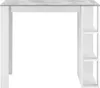 A white bar table with a gray concrete-look tabletop and three shelves on the right side, presented against a white background. Anteprima dell’immagine prodotto