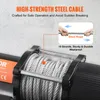 Close-up of a steel cable on a winch, with marketing text and diagrams. Náhled obrázku produktu