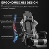 A diagram illustrating the ergonomic features of a gaming chair, with labels pointing to different support areas. Voir les images du produit