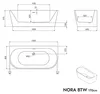 Freistehende Raumsparbadewanne NORA - Acryl - Weiß, Produktbild-Vorschau 7