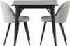 Tempe Essgruppe Tisch schwarz und 2 Velvet Stühle grau. Produktbild-Vorschau 1