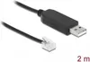 DeLOCK 66737, RJ-12, USB 2.0 Type-A, 2 m, Černá Náhled obrázku produktu 1