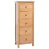 vidaXL Commode haute avec tiroirs 45x32x110 cm Chêne massif Voir les images du produit 7