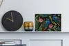MuchoWow® - Leinwandbilder - Stickereidruck - Pfau - Blumen Produktbild-Vorschau 2