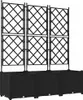 A black three-piece planter with trellises against a white background. Anteprima dell’immagine prodotto