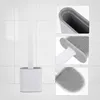 Brosse WC sur pied/mural en silicone compacte noire Voir les images du produit 7