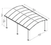 A technical drawing of an aluminum carport with dimensions indicated. Produktbild-Vorschau