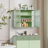 70cm Wandschrank Glas Doppeltür Modern Grün Geflochten Produktbild-Vorschau 18