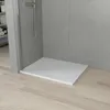 SMC Duschwanne 100x80cm weiß Steinoptik mit Ablaufgarnitur Produktbild-Vorschau 8