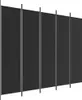 Parawan 5-Panelowy, Czarny, 250X200 Cm, Tkanina Lumarko! Podgląd zdjęcia produktu 1