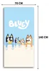 Telo da spiaggia in cotone blu con stampa premium, 70x140 Anteprima dell’immagine prodotto 3