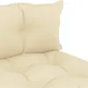 vidaXL Garten-Paletten-Mittelsofa mit Kissen in Creme Holz Produktbild-Vorschau 4