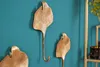 Dekoratives Kleiderhaken 3er Set GINKGO 29cm gold handmade Produktbild-Vorschau 2