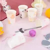 Kartonbekers met kattenprint, mix van kleuren, voor een Productafbeelding-voorbeeld 3