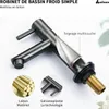 Grauer Kaltwasserhahn, schwarzer Badezimmerhahn für Produktbild-Vorschau 4