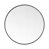 A round mirror with a black frame against a white background. Produktbild-Vorschau