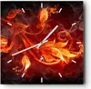 Wanduhr - Quadrat - Glasuhr - Blätter Feuer Muster - Produktbild-Vorschau 1
